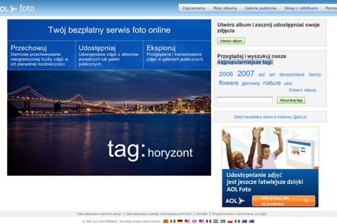 AOL w Polsce - więcej przestrzeni dla fotografii