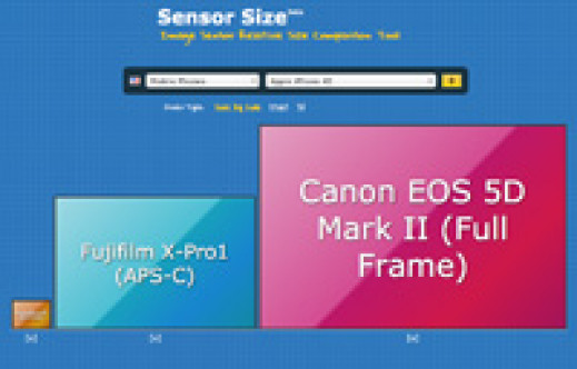 Sensor Size - porównywarka rozmiarów matryc