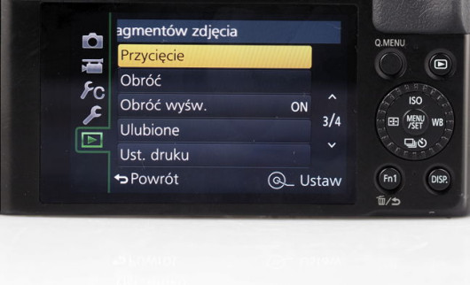 LX100 - menu główne, zakładka odtwarzanie