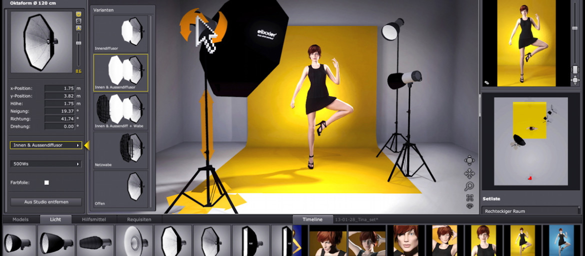 Set a light 3d studio symulator kt ry pozwoli zaplanowa sesj w 