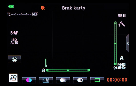 Informacje wyświetlane na ekranie LCD w trybie filmowym