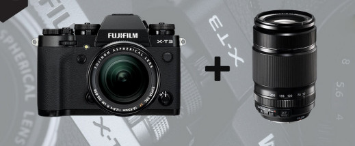 Kupując aparat Fujifilm X-T3 z obiektywami XF 18-55 mm i XF 55-200 mm otrzymasz 649 zł rabatu