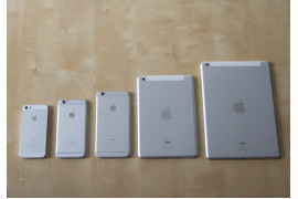 iPhone 5S, iPhone 6, iPhone 6 Plus, iPad Mini, iPad - porównanie wielkości