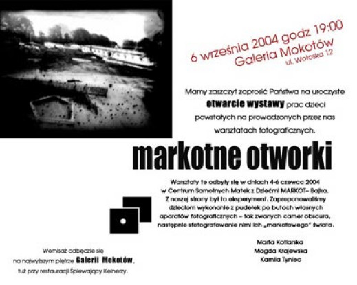 "Markotne otworki" czyli camera obscura w rękach dzieci