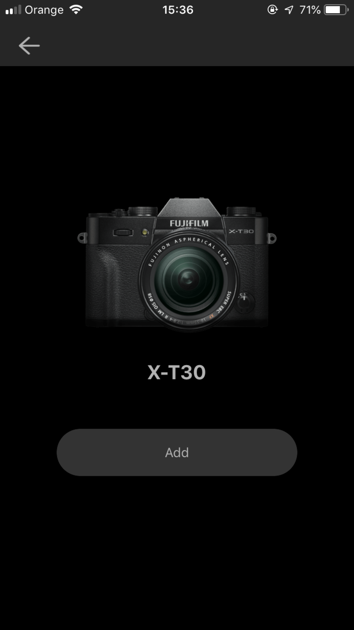 Fujifilm X-T30 - parowanie aparatu ze smartfonem