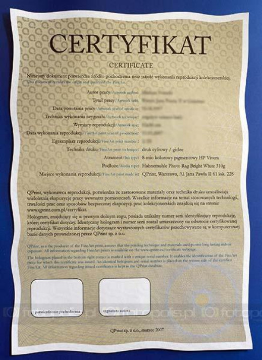 Certyfikat QPrint - trwałość na lata