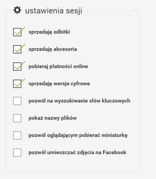 Ustawienia sesji publicznej