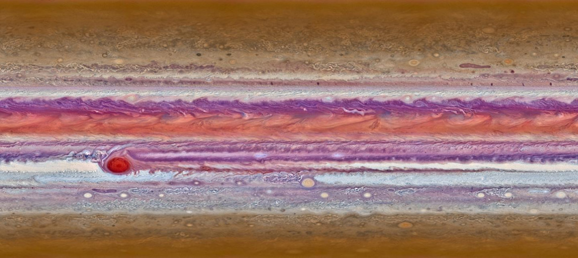 fot. Sergio Diaz Ruiz, "Another Cloudy Day on Jupiter", nagroda specjalna The Annie Maunder Prize for Image Innovation<br></br><br></br>